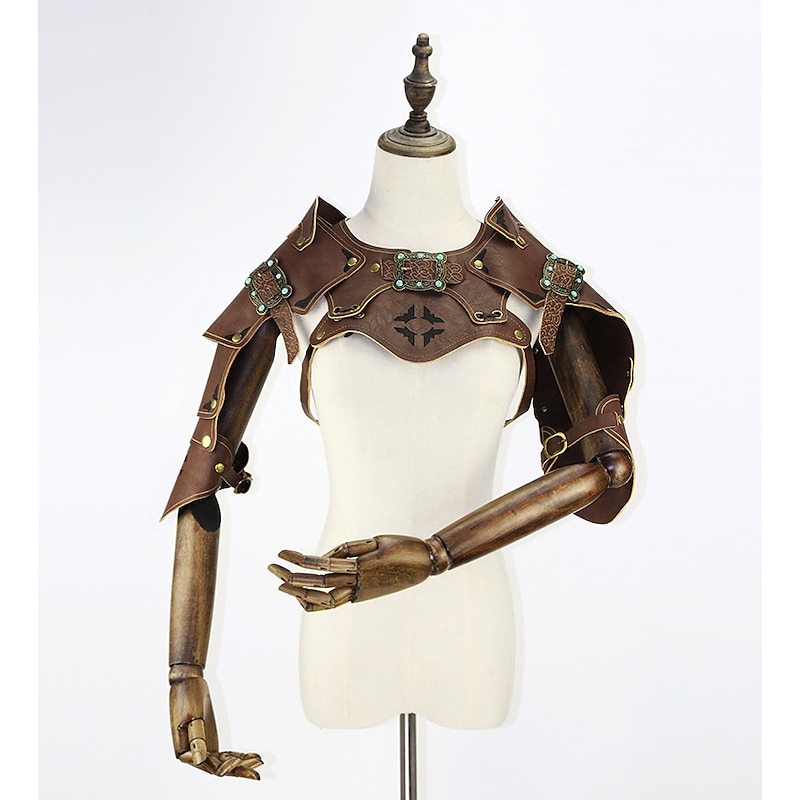 Retro Vintage Punk & Gothic Medieval Armor Chemise Shoulder Armor Knight Ritter Viking Outlander Fancy Dress Men's Women's Unisex Viking Masquerade Performance Event / Party Stage Adults' Shoulder3