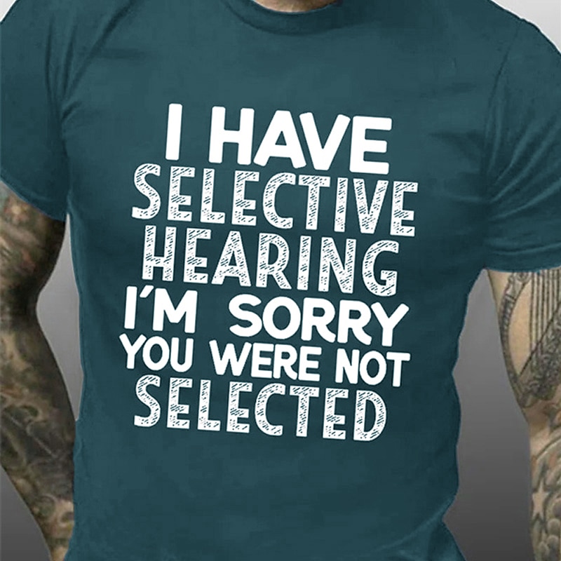 Men's Slogan T Shirt Casual Style Cotton Short Sleeve Graphic Shirt Blue-Green Black Wine Comfortable Tee Vacation Holiday Fashion Designer Clothing4