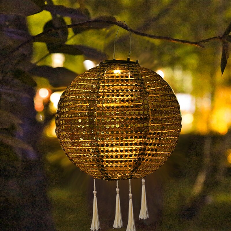 Outdoor Solar Power Hanging Light Lantern IP65 Waterproof Festive LED Solar Hanging Projection Garden Lamp For Yard Holiday Decor Lighting 25cm 10 Inch2