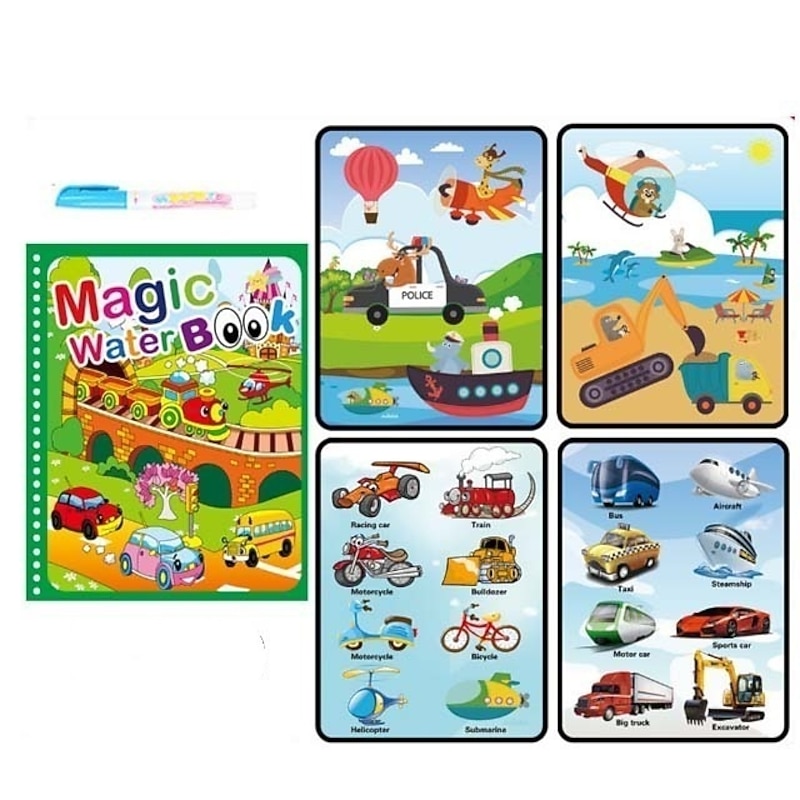 1Set Children Painting Drawing Toys Reusable Coloring Book Magic Water Drawing Book Sensory Early Education Toys For Kids4