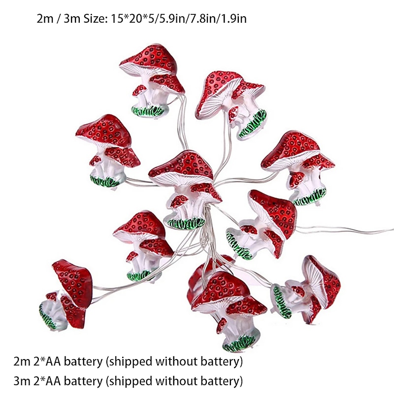 Mushroom Decor Cottagecore Room Decor Mushroom String Lights Battery Powered Mushroom Fairy Light for Bedroom Dorm Party Christmas Wedding Patio Decoration3
