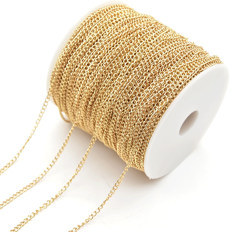 10M Diy Jewelry Accessories Iron Encryption Chain Extension Chain Tail Chain Antique Clothing Necklace Bracelet Material 3 * 4mm4