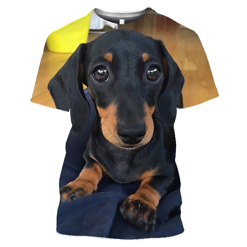 Animal Dog Dachshund T-shirt Graphic Tee For Men's Women's Unisex Adults' 3D Print Casual Daily Cute Funny Gift3