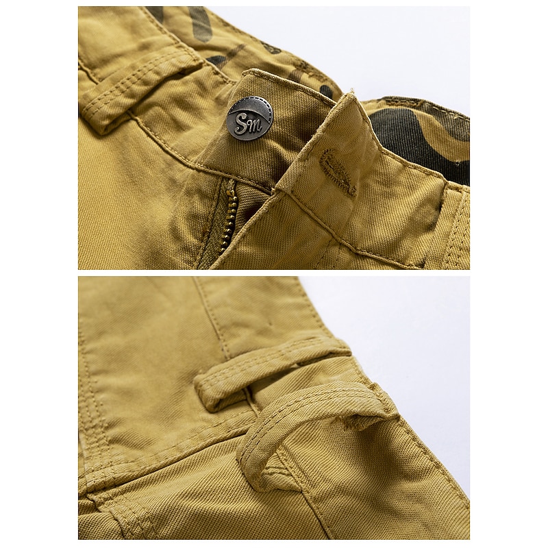 Men's Cargo Shorts Bermuda shorts with Side Pocket Multi Pocket Flap Pocket Solid Color Going out Streetwear Fashion Cargo Shorts ArmyGreen Blue3