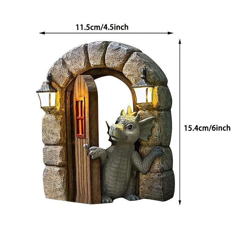 Stand Alone Cute Little Dragon Statue Statue Garden Decoration, Resin Craft Statue, Yard And Garden Decoration2