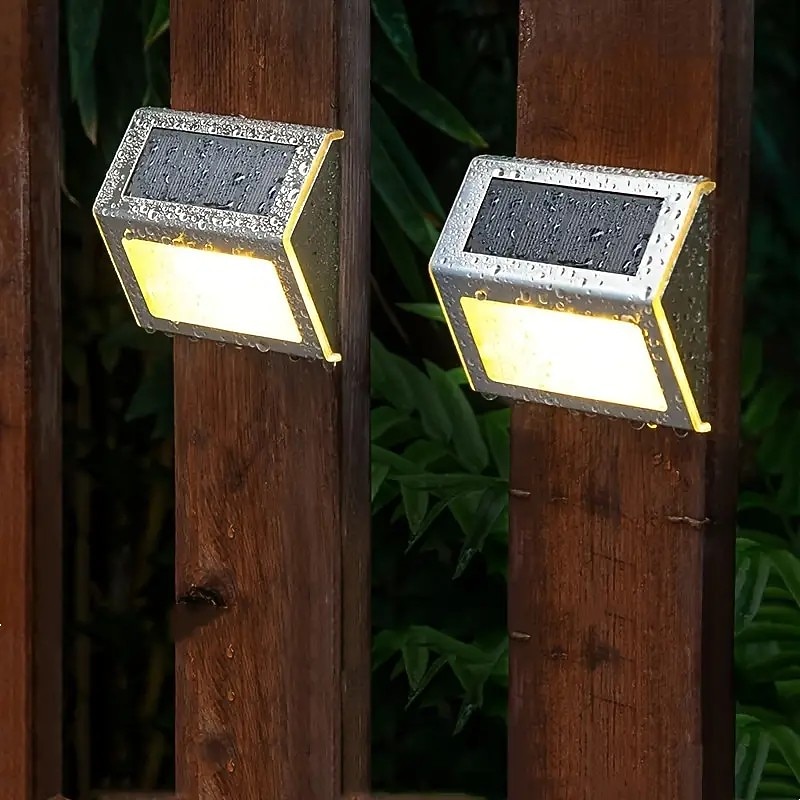 Solar Step Lights Outdoor Wall Lights 2/4 pcs Deck Fence Lights Stair Waterproof Garden Patio Outdoor Wall Lights Solar Waterproof Lighting Decoration Lamp4