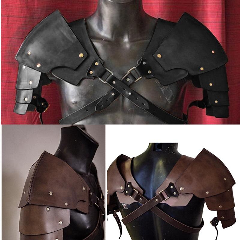 Retro Vintage Punk & Gothic Medieval Armor Chest Guard Warrior Knight Ritter Viking Fancy Dress Men's Viking Masquerade Performance Event / Party Stage Adults' Shoulder Armor2
