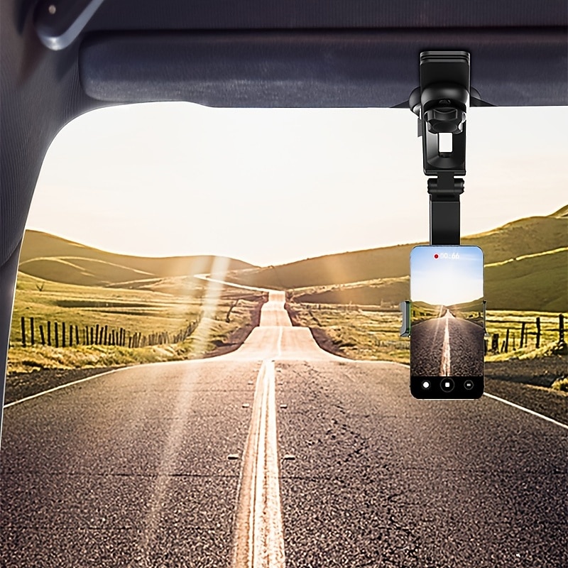 Sun Visor Cell Phone Holder 360° Rotatable Multifunctional Sunvisor Hanging Clip Bracket Cell Phone Mount For  7 Inch Telephone2