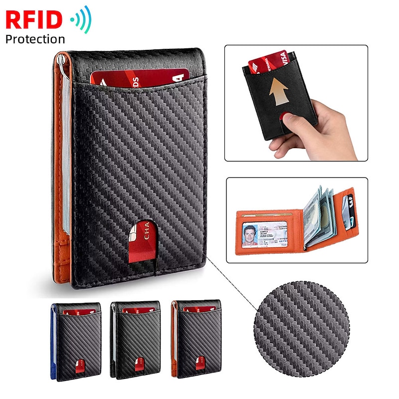 Fold RFID Blocking Wallet With Money Clip,Minimalism Credit Card Holder For Men And Women
