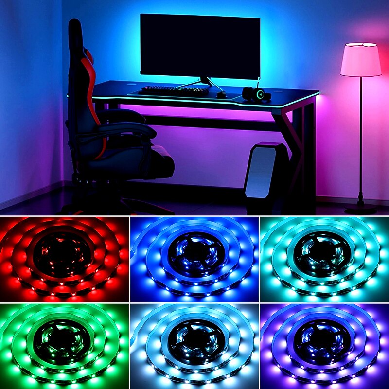 5V USB LED Strip Lights RGB 5050 1M 2M 3M 5M Color Changing Light with 24key IR Remote Controller for Home Bedroom Kitchen TV Back Lights DIY Decor2