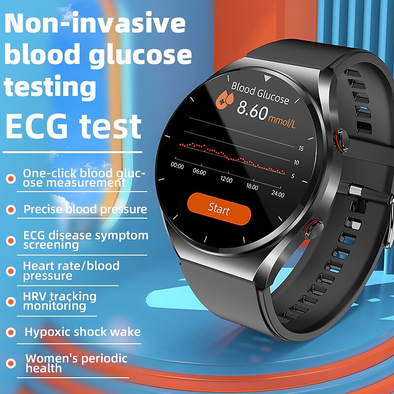 696 E09 Smart Watch 1.32 inch Smart Band Fitness Bracelet Bluetooth ECG+PPG Temperature Monitoring Pedometer Compatible with Android iOS Women Men Custom Watch Face Always on Display IP 67 50mm Watch2