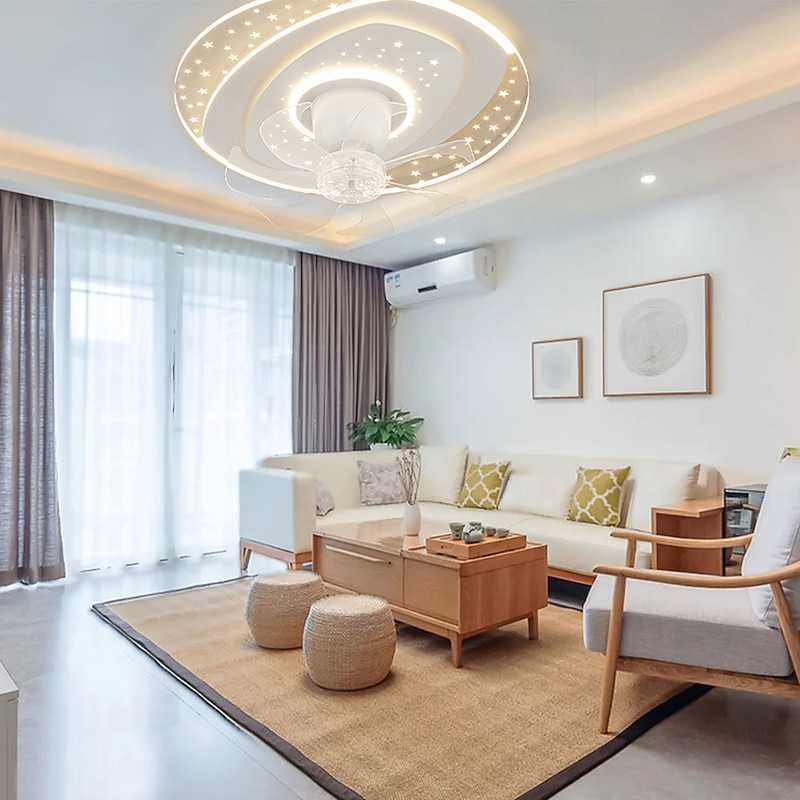 Ceiling Fan with Light 20" App & Remote Control, Timing & 3 Led Color Led Ceiling Fan, 6 Wind Speeds Modern Ceiling Fan for Bedroom, Living Room, Small Room3