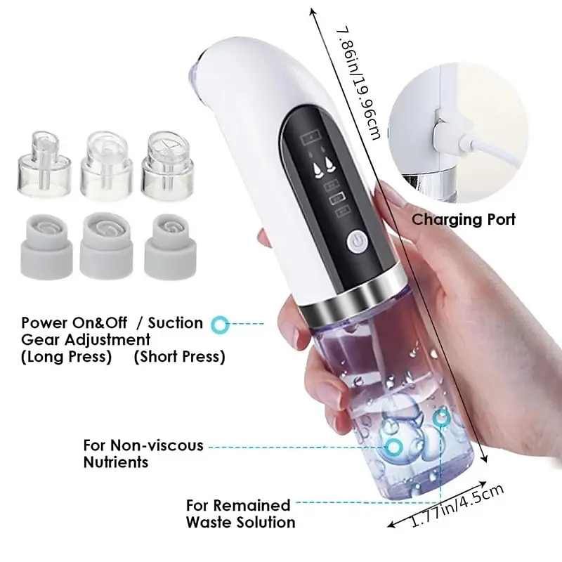 Small Bubble Blackhead Remover Vacumm With Led Light Water Cycle Black Head Cleaner Deep Cleaning Acne Pimple Removal4