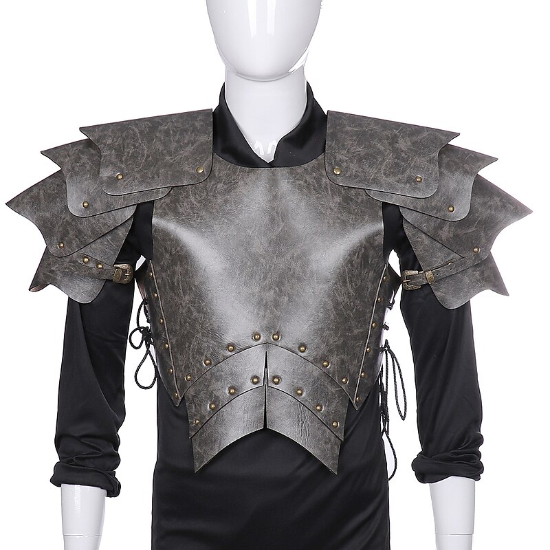 Retro Vintage Punk & Gothic Medieval Cosplay Costume Armor Chemise Knight Ritter Viking Outlander Solid Colored Fancy Dress Men's Viking Performance Party / Evening Stage Adults' Shoulder Armor