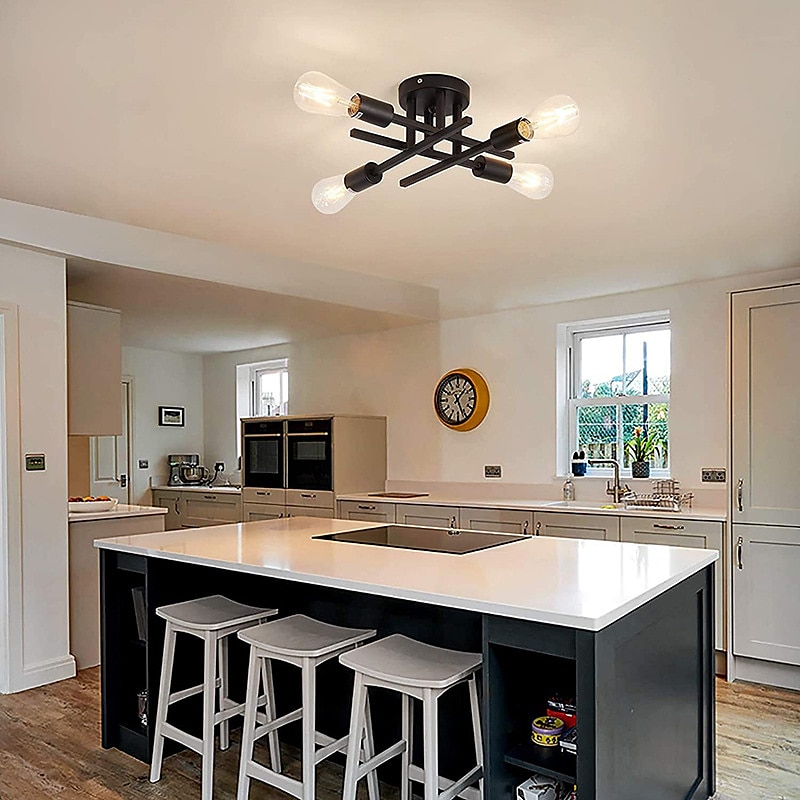 LED Ceiling Light 4-Light 38 cm Nordic Style Chandelier Sputnik Design Metal Artistic Style Industrial Painted Finishes Kitchen Bedroom Kids Room Lights Warm White 110-240V3