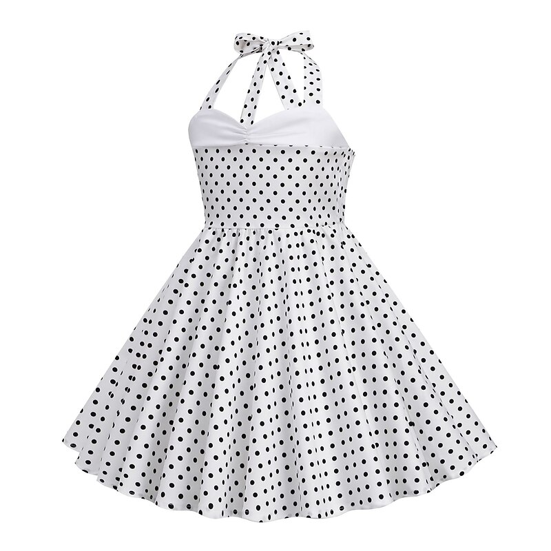 50s A-Line Dress Retro Vintage 1950s Swing Dress Flare Dress Girls' Kid's Costume Vintage Cosplay Casual Daily Dress4