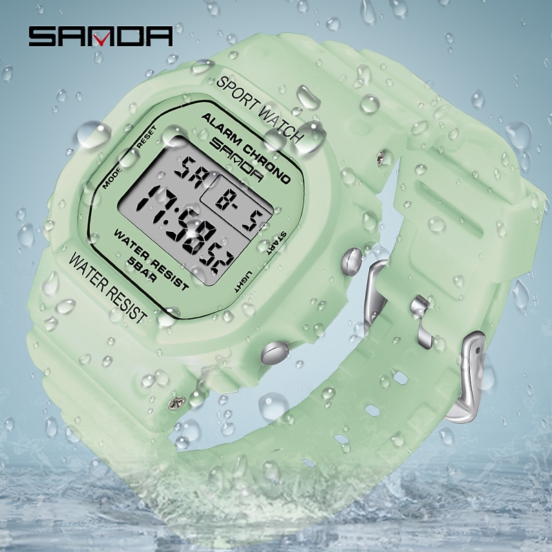 SANDA Digital Watch Men Women 50M Waterproof Sports Watches Male Ladies Clock Electronic Square Watch