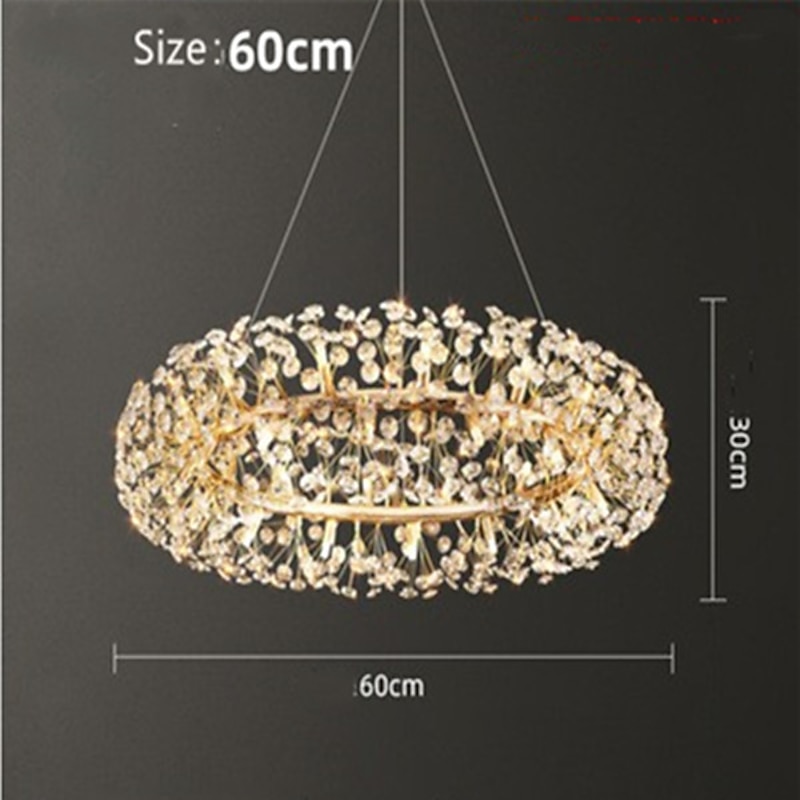 Crystal Chandelier Modern Luxury Crystal Chandelier Ring Flower Crystal Hanging Chandelier Ring Suitable for Living Room Dining Room Bedroom Decoration Ceiling Light3