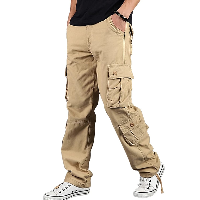 Men's Cargo Pants Cargo Trousers Tactical Pants Trousers Baggy Straight Leg 8 Pocket Camouflage Comfort Wearable Casual Daily Streetwear 100% Cotton Stylish Classic Style ArmyGreen Army Yellow