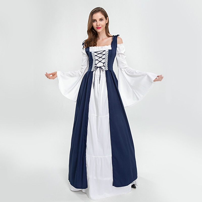 Retro Vintage Medieval Renaissance Dress OverDress Lady Viking Elven Fancy Dress Women's Celtic Fantasy Vacation Masquerade Casual Daily Adults' Dress3