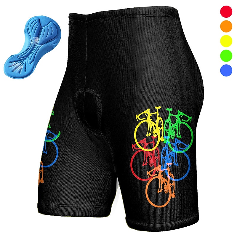 Men's Graphic Cycling Shorts Bike Padded Shorts / Chamois Bottoms Mountain Bike MTB Road Bike Cycling Sports 3D Pad Quick Dry Moisture Wicking Breathable Yellow Spandex Clothing Apparel Bike Wear