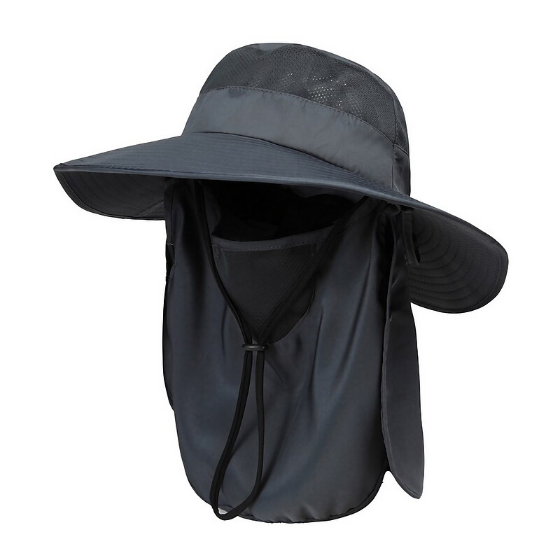 Men's Bucket Hat Sun Hat Fishing Hat Boonie hat Light Grey Army Green Polyester Travel Beach Outdoor Vacation Plain UV Sun Protection Sunscreen