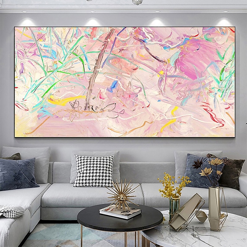 Handmade Oil Painting Canvas Wall Art Decoration Modern Pink Abstract Texture for Home Decor Rolled Frameless Unstretched Painting2
