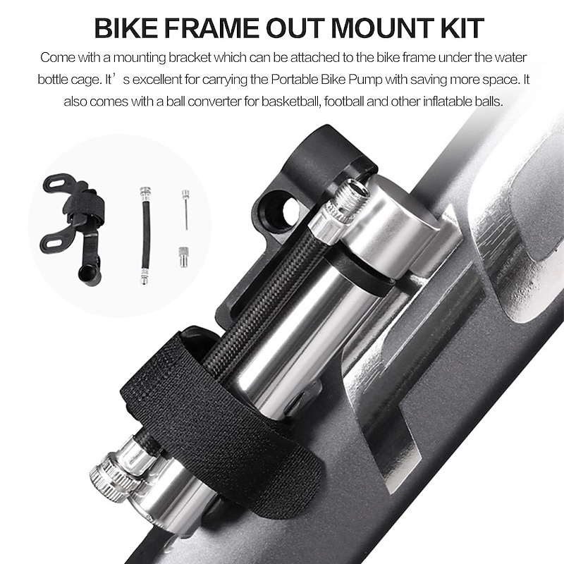 Portable Pocket Bike-Pump 120 PSI High Pressure Mini Bike Pump Fits Presta/Schrader Valve Ultralight Bicycle Tire Pump Bikes Repair Kit Stonego Cycling Accessories for Road Mountain Outdoor Sports4