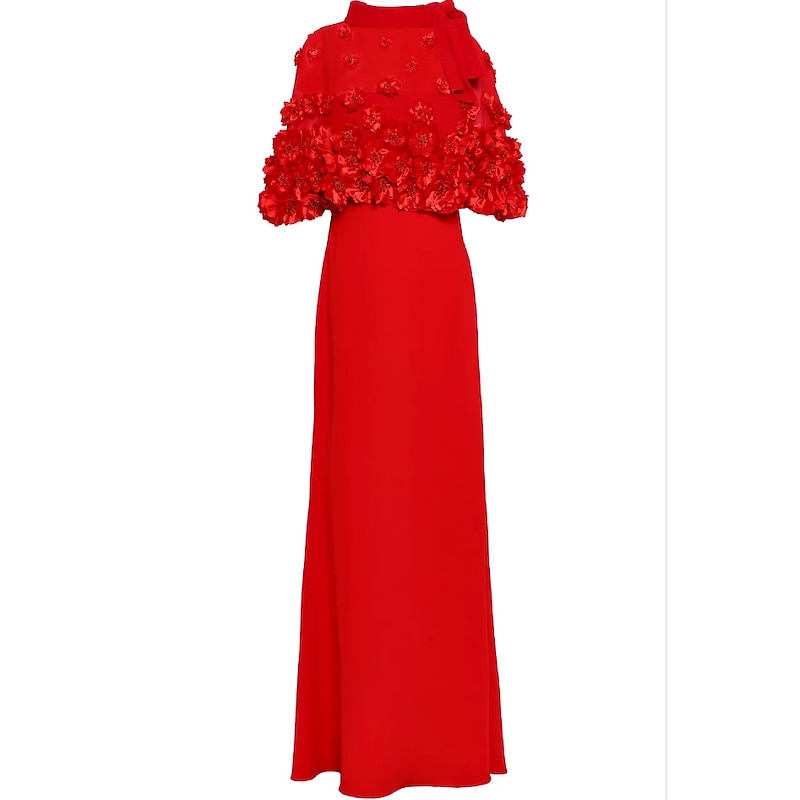 Sheath Evening Gown Elegant Dress Wedding Guest Formal Evening Floor Length Half Sleeve Jewel Neck Fall Wedding Reception  with Pleats4