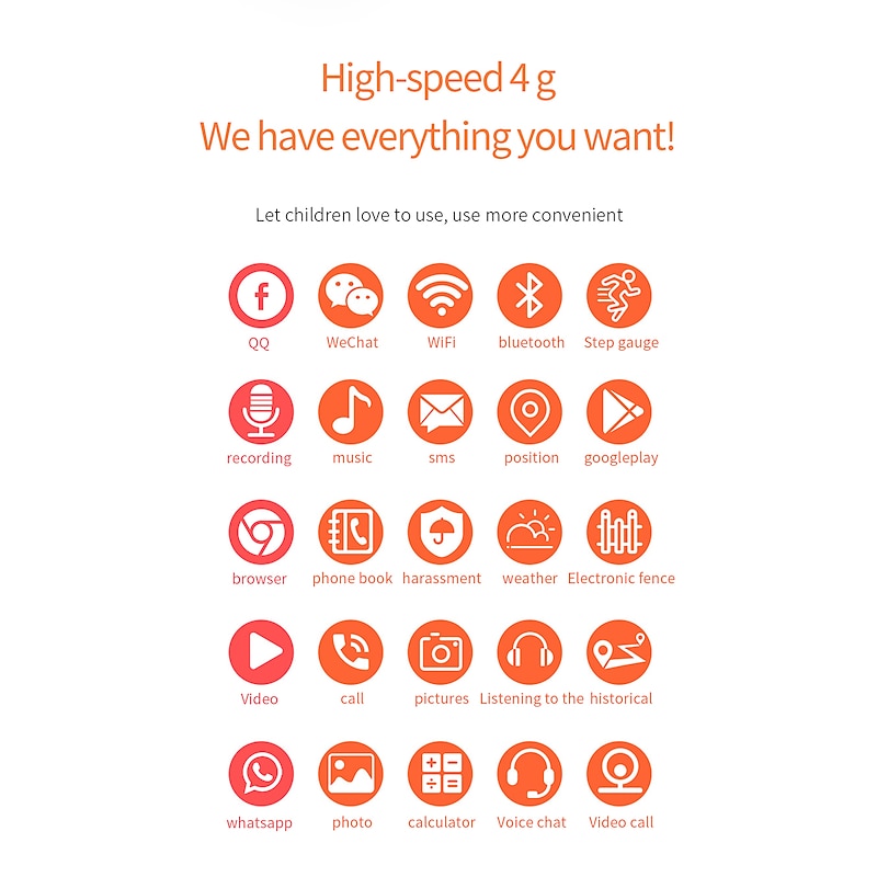 H1 Smart Watch 1.54 inch Smartwatch Fitness Running Watch Bluetooth 4G Pedometer Alarm Clock Calendar Compatible with Android iOS Kid's Women GPS with Camera IP 67 31mm Watch Case2