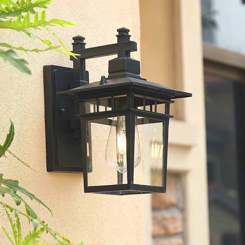 Outdoor Light Fixtures Wall Mount Aluminium Waterproof Exterior Wall Lantern, Anti-Rust Outside Black Wall Sconce Porch Lights for House Garage, Doorway, Bulbs Included Warm White