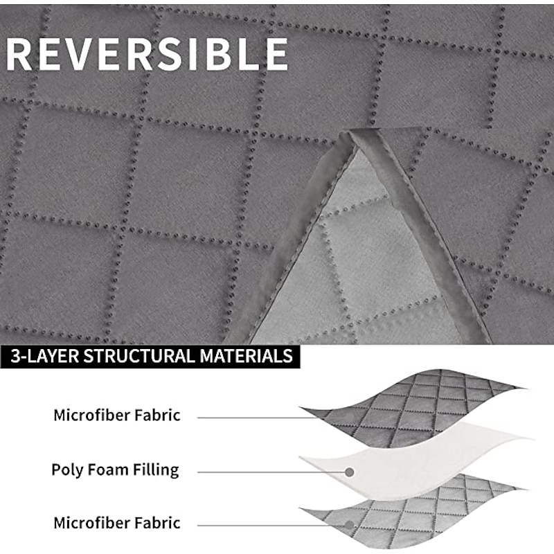 Loveseat Reclining Couch Covers with Console, Non-Slip Pet Cover for Dual Loveseat Recliner with Elastic Straps, Split Reclining Loveseat Cover Recliner Furniture Protector4