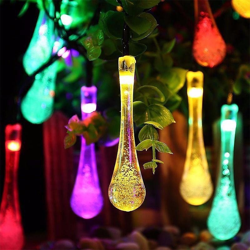 LED Solar String Light 5M 20LEDs Water Drop Bubble Ball Solar Lights Outdoor Waterproof Landscape Garden Festival Decoration Lantern Tree Patio Light3