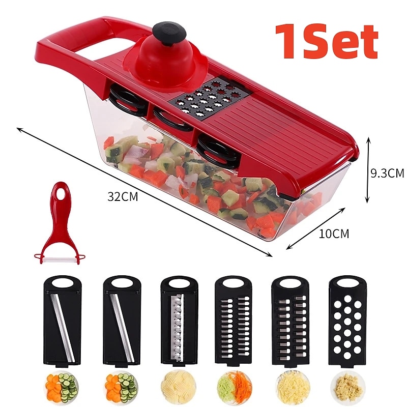 7 in 1 Multifunctional Vegetable Cutter Grater Food Slicers Shredders With 6 Blade Potatoes Carrots Manual Vegetable Cutting Tool2
