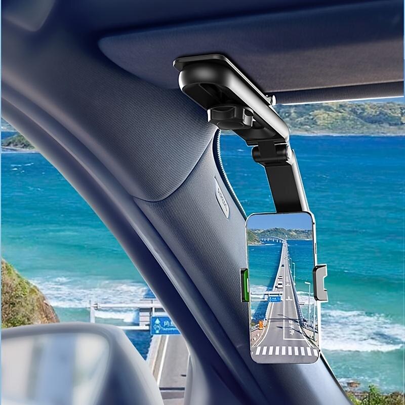 Sun Visor Cell Phone Holder 360° Rotatable Multifunctional Sunvisor Hanging Clip Bracket Cell Phone Mount For  7 Inch Telephone