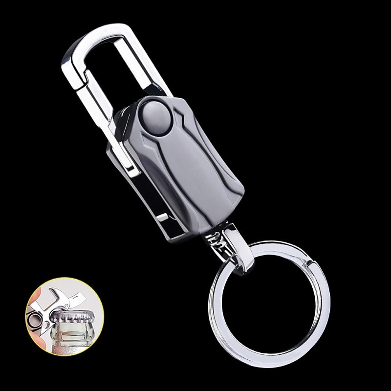 4-in-1 Heavy Duty Key Chain Anti-Anxiety Fidget Spinner Rotatable Keyring Box Cutter Phone Holer Bottle Opener Keychain CYT2