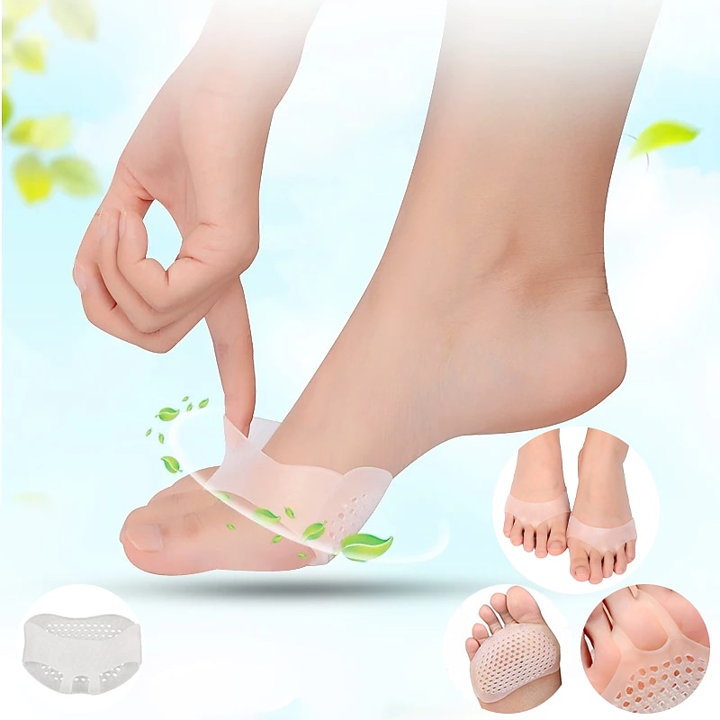 1pair Insoles Forefoot Pads for Women High Heel Shoes Foot Blister Care Toes Insert Pad Silicone Gel Insole Pain Relief