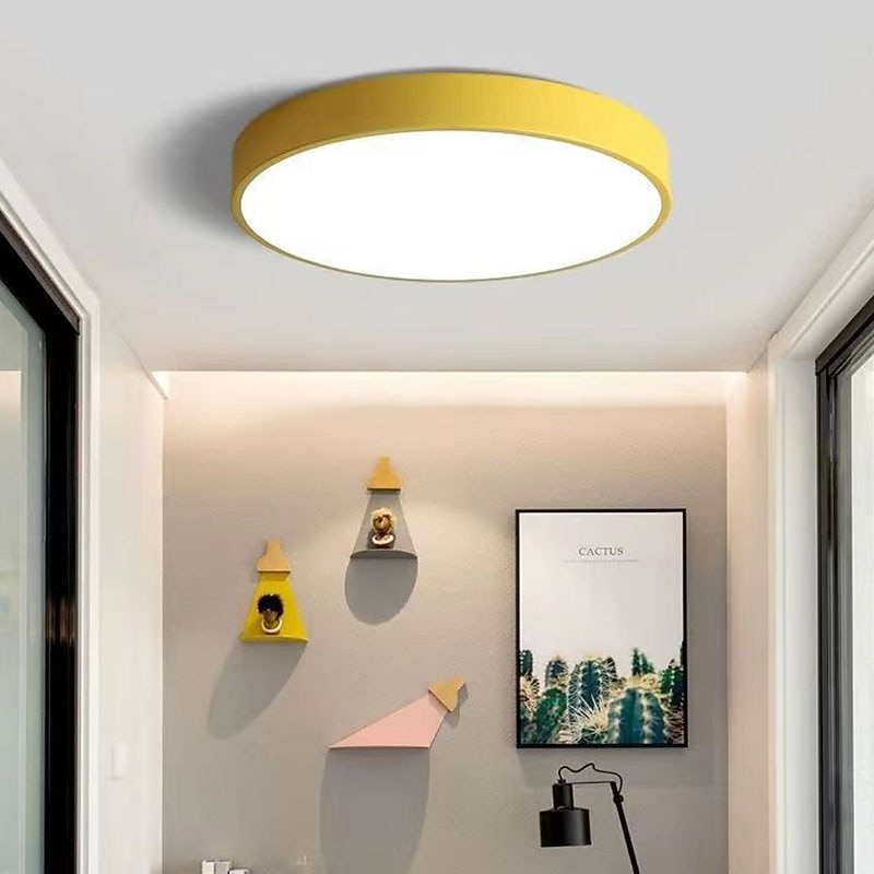 Ceiling Light 9" Macaron Ultra-thin 5cm Bright & Power Saving Modern Acrylic Round Flush Mount LED Ceiling Lamp Warm White 110-240V4