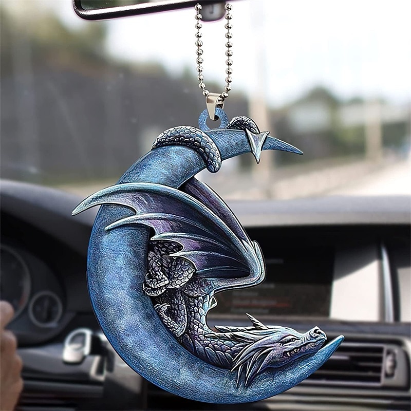 StarFire New Arrival Blue Moon With Dragon Lover Car Hanging Ornament Holiday Decoration Home Decoration Hanging Ornament