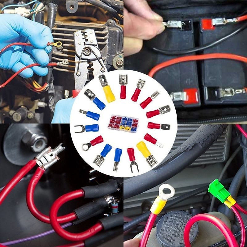 280pcs Box Assorted Spade Terminals Insulated Cable Connector Electrical Wire Crimp Butt Ring Fork Set Lugs Rolled Kit3