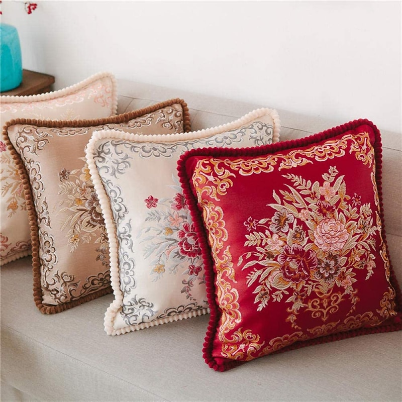 Decorative Toss Pillows Cushion Cover European Style Palace Retro Style Precision Jacquard High Quality Pillow Case Cover Living Room Bedroom Sofa Cushion Cover4