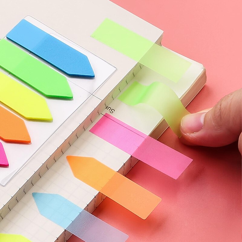 1pc 100 Sheets Extractable Waterproof Transparent Sticky Notes Color Sticky Notes For Label School Office4