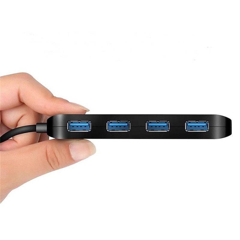 4-Port USB 3.0 Hub with Individual LED Power Switches Portable Data Hub Compatible Transfer Splitter4