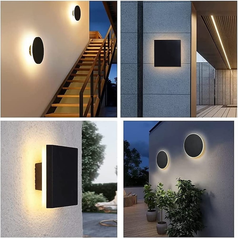 LED Outdoor/Indoor Wall Light IP65 Waterproof 5.9" Acrylic Aluminum 18W 3000-6000K Wall Lighting 1500-1600lm AC85-265V2
