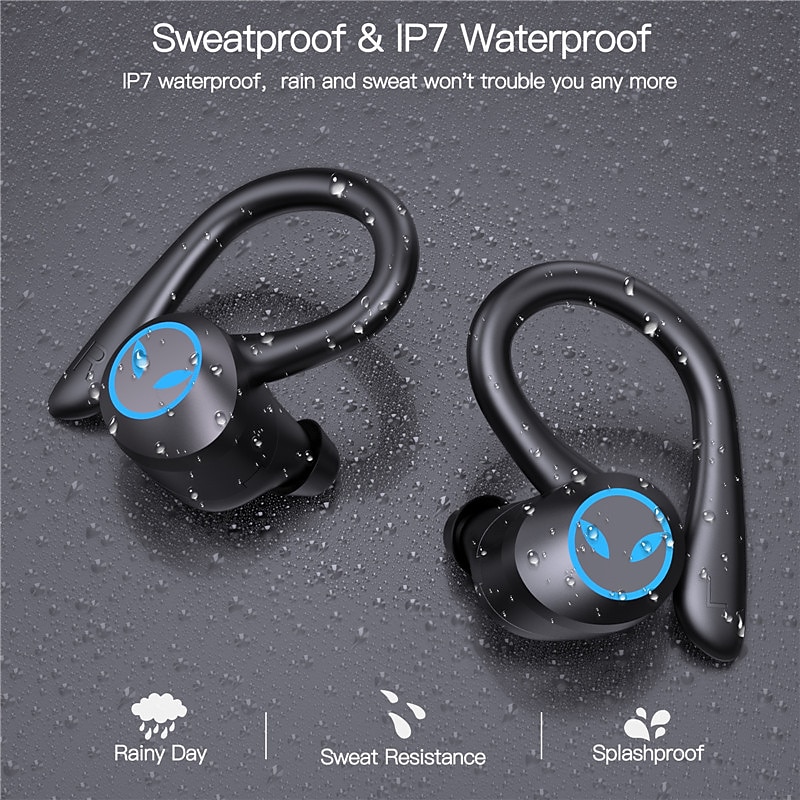 TWS Wireless Earphones Bluetooth-compatible 5.1 Headphones IPX7 Waterproof Earbuds LED Display HD Stereo Mic for Xiaomi iPhone4