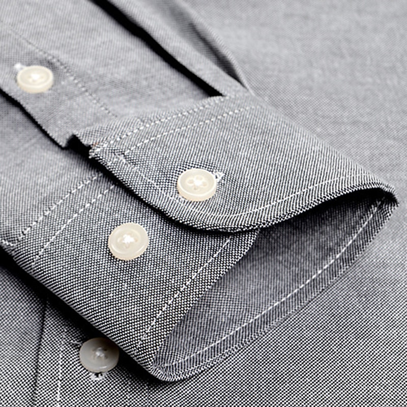 Men's Dress Shirt Button Down Shirt Oxford Shirt Solid / Plain Color Wedding Office & Career Light Pink Black White Light Green Long Sleeve Shirt Collar Spring &  Fall All Seasons Clothing Apparel3