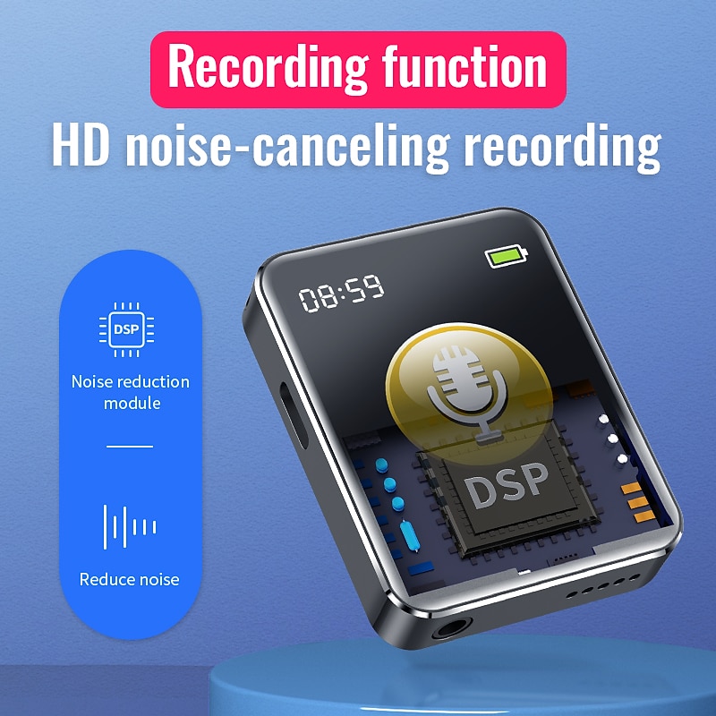 Digital Voice Recorder M28 English 128GB Portable Digital Voice Recorder 43.18 mm Android System E-Book Portable MP3 Player Audio Recorder with Playback with Noise Reduction for Business Speech3