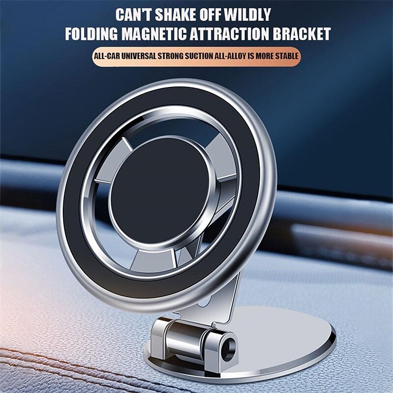 Metal Magnetic Mobile Phone Car Mount for Iphone 14 13 12 Pro Max for Magsafe Adhesive Instrument Panel Adjustable Phone Holder