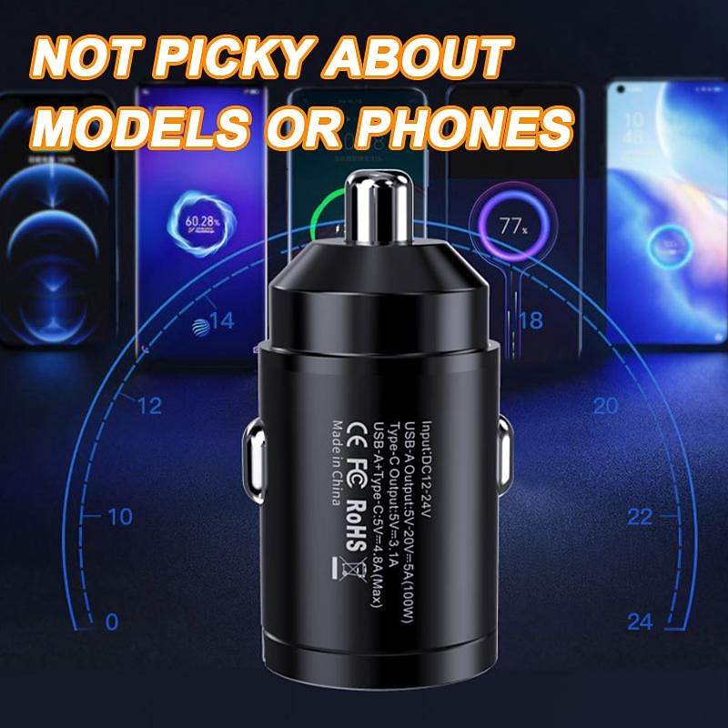 SEAMETAL 100W Car USB Charger Super Charge USB-A USB-C Cigarette Lighter Adapter Hidden Phone Charger for iPhone Huawei Samsung3
