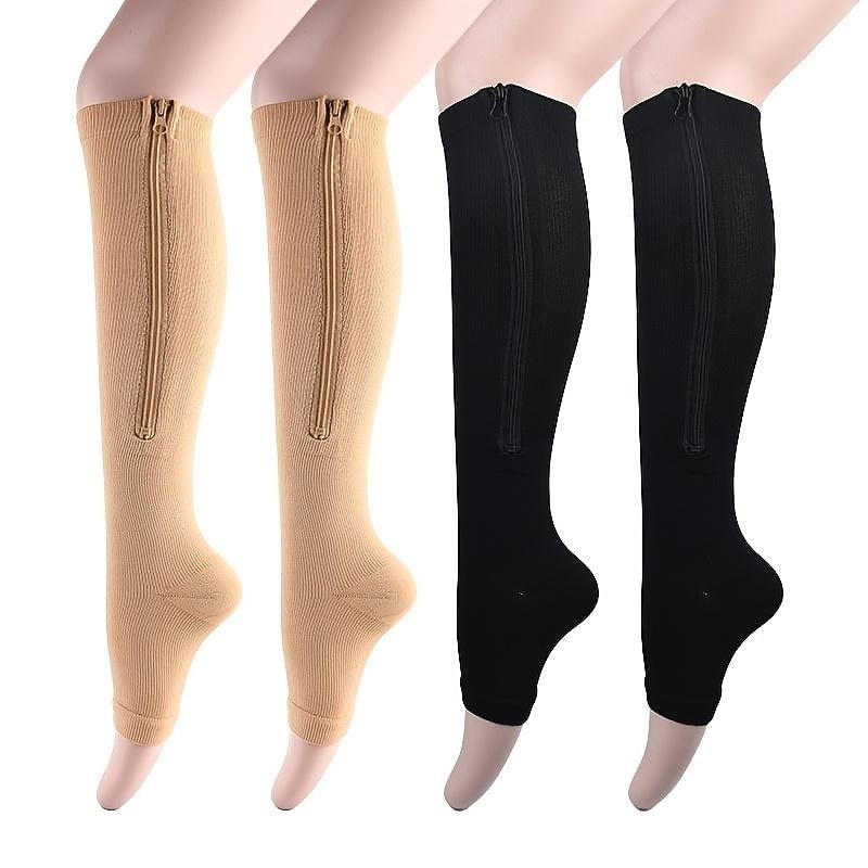 Zipper Compression Socks Open Toe Toeless Compression Socks for Women and Men(1 Pair)2
